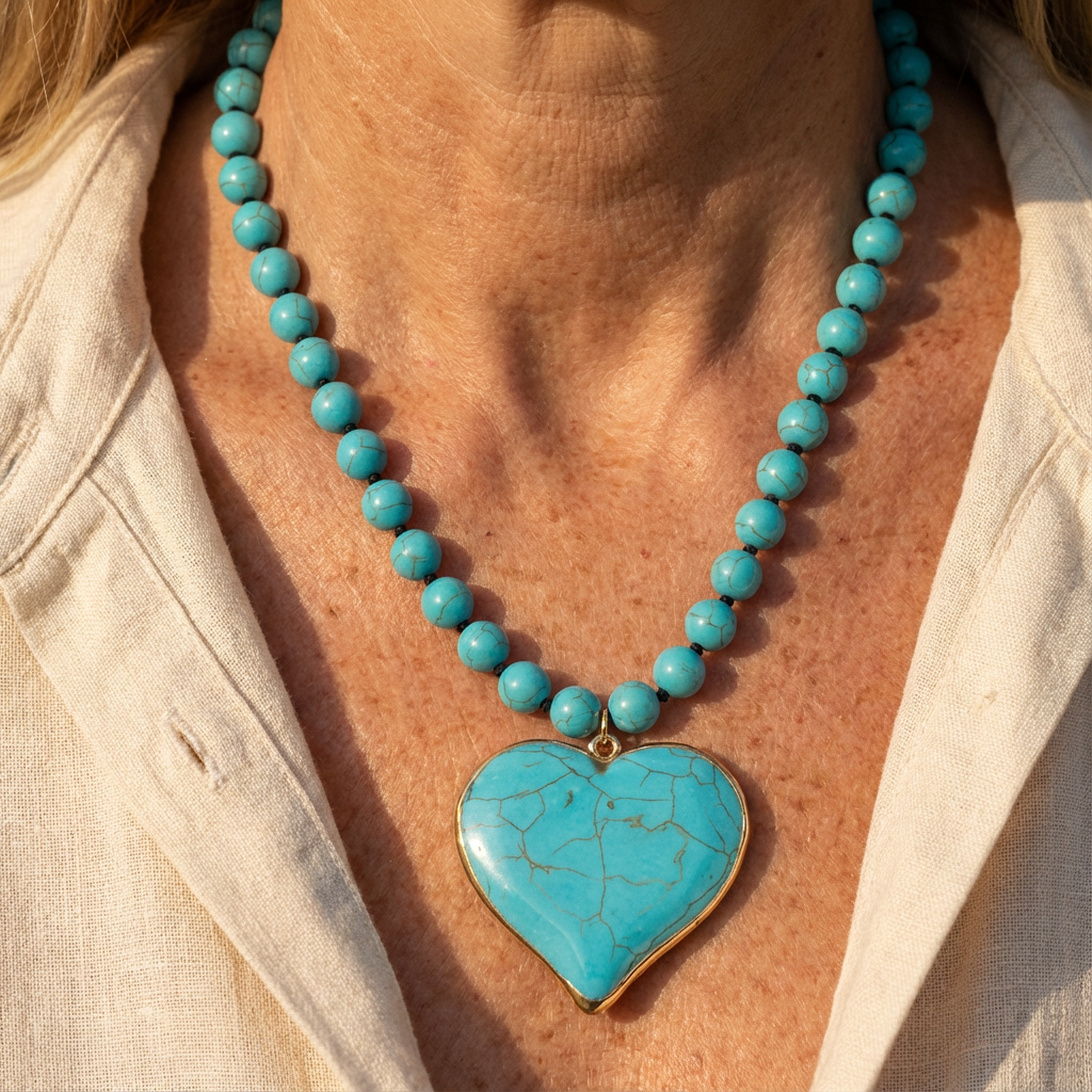 COLLIER TURQUOISE CŒUR