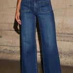 Margovil Chic Straight Wide Leg Denim Pants
