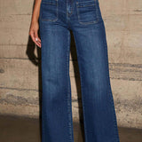 Margovil Chic Straight Wide Leg Denim Pants