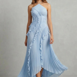 Lavirea – Sculpted pleats – One-shoulder midi dress