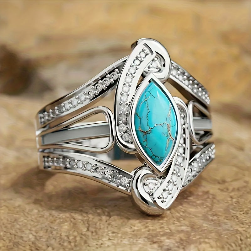 ANILLO IMPOSANT MARQUISE TURQUESA STERLING PLATA