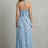 Lavirea – Sculpted pleats – One-shoulder midi dress