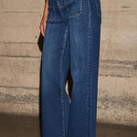 Margovil Chic Straight Wide Leg Denim Pants
