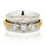 ANILLOS BOHEMIO BICOLORE REDONDO PERLES