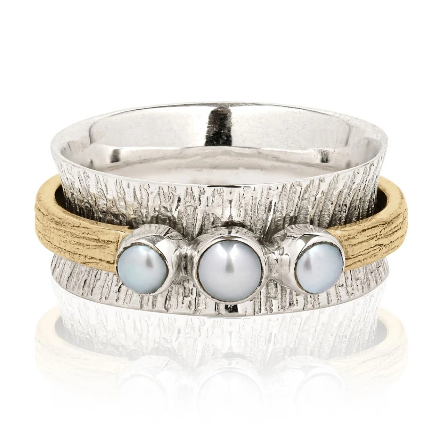 ANILLOS BOHEMIO BICOLORE REDONDO PERLES