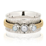 ANILLOS BOHEMIO BICOLORE REDONDO PERLES
