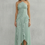 Lavirea – Sculpted pleats – One-shoulder midi dress