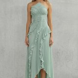 Lavirea – Sculpted pleats – One-shoulder midi dress