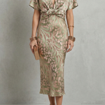Zarielle – Draped elegance – V neck maxi dress