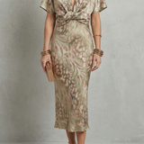 Zarielle – Draped elegance – V neck maxi dress