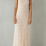Greta – Modern texture – Women’s Backless Sculpted Texture Maxi Dress