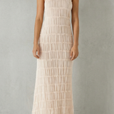 Greta – Modern texture – Women’s Backless Sculpted Texture Maxi Dress