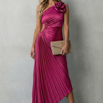 Felicity – Statement elegance – Women’s One-Shoulder Pleated Maxi Dress