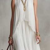 Elegant Pleated Sleeveless Top & Asymmetric Skirt Set
