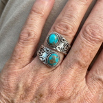ANILLO ELEGANTE VINTAGE TURQUESA CRUZ SORTIJA