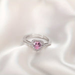 ANILLO BESO DE ROSA CORAZÓN | ORO BLANCO