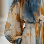 CONJUNTO DE GASA CON ESTAMPADO ACUARELA Y TOP - VALERINA MARBELLA