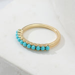 ANILLO BOHEMIO TURQUESA PERLÉ PLAQUÉ ORO SORTIJA