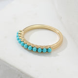 ANILLO BOHEMIO TURQUESA PERLÉ PLAQUÉ ORO SORTIJA