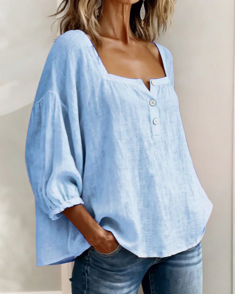 BLUSA SENCILLA CON CUELLO CUADRADO - VALERINA MARBELLA