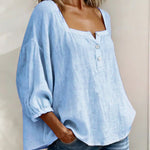 BLUSA SENCILLA CON CUELLO CUADRADO - VALERINA MARBELLA
