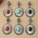 PENDIENTES VINTAGE BOHEMIO TURQUESA REDONDO MOTIVO