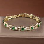 PULSERA VERDE MAILLON TENIS | ORO