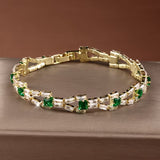 PULSERA VERDE MAILLON TENIS | ORO