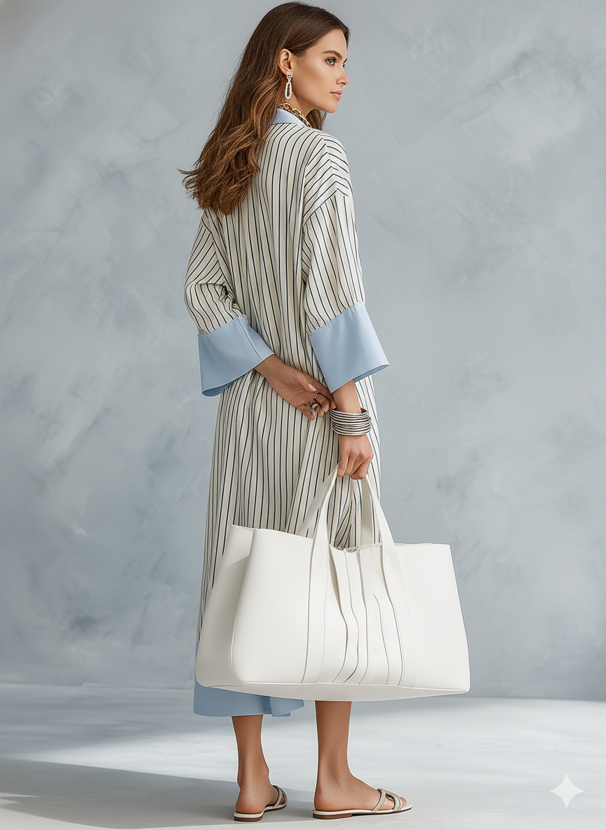 Effortless Striped Midi Dress
