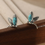 PENDIENTES VINTAGE LIBÉLULA TURQUESA CLOU OREILLE