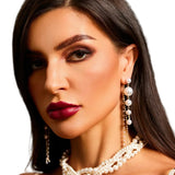 PENDIENTES DE PERLAS CON EFECTO CASCADA ELEGANTE