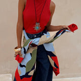 CHAQUETA DE PUNTO CON PATRÓN GEOMÉTRICO ABSTRACTO