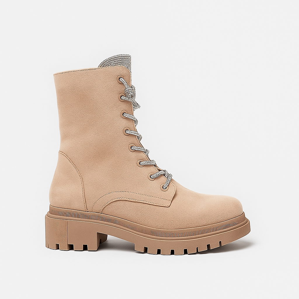 BOTINES ESTILO COMBAT CON CORDONES