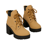 BOTINES FEMENINOS RETRO CON TACÓN BLOQUE