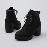 BOTINES FEMENINOS RETRO CON TACÓN BLOQUE