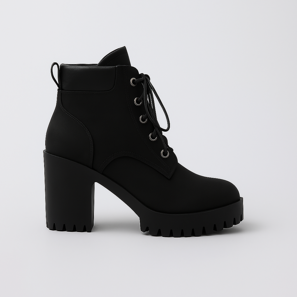BOTINES FEMENINOS RETRO CON TACÓN BLOQUE