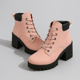 BOTINES FEMENINOS RETRO CON TACÓN BLOQUE
