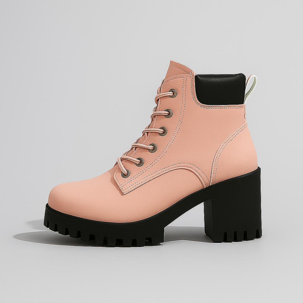 BOTINES FEMENINOS RETRO CON TACÓN BLOQUE