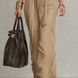 Sculptural Knot-Front Halter Linen Dress In Sand