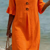VESTIDO DE PLAYA CON BORDADO FLORAL – FLUIR NATURAL