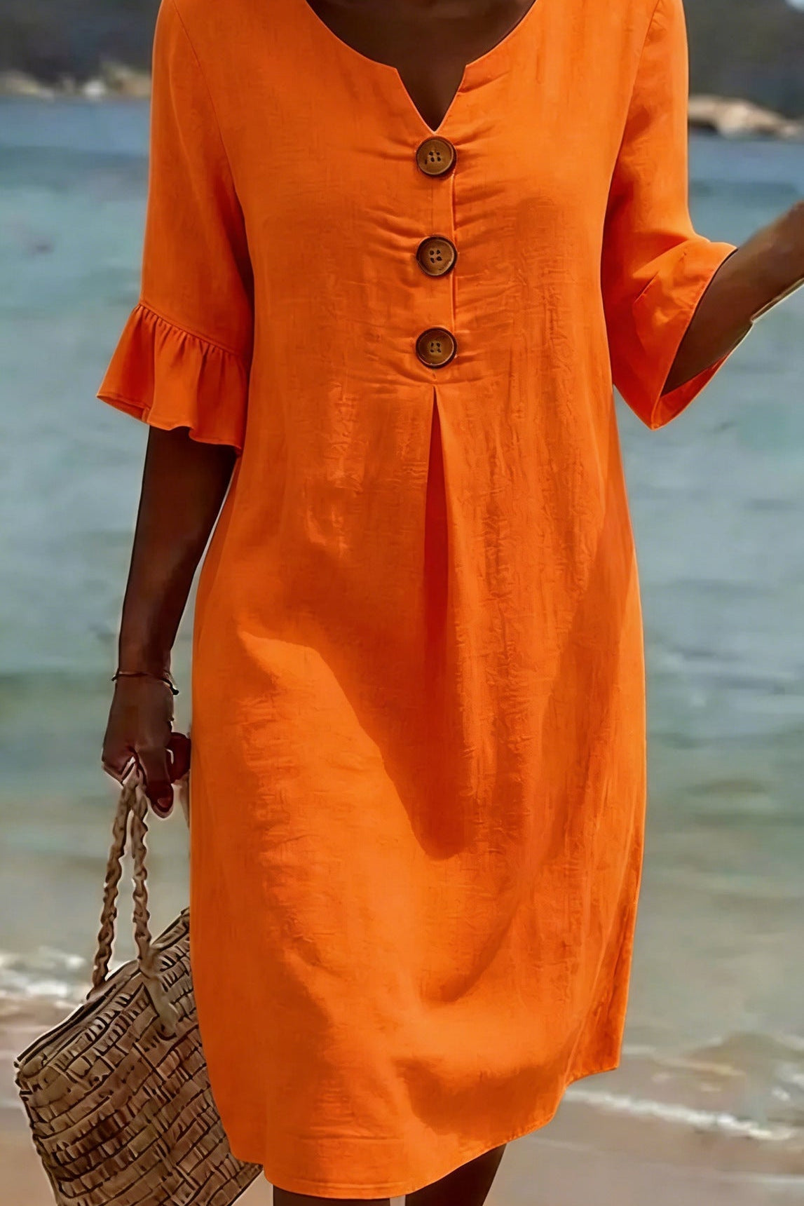 VESTIDO DE PLAYA CON BORDADO FLORAL – FLUIR NATURAL