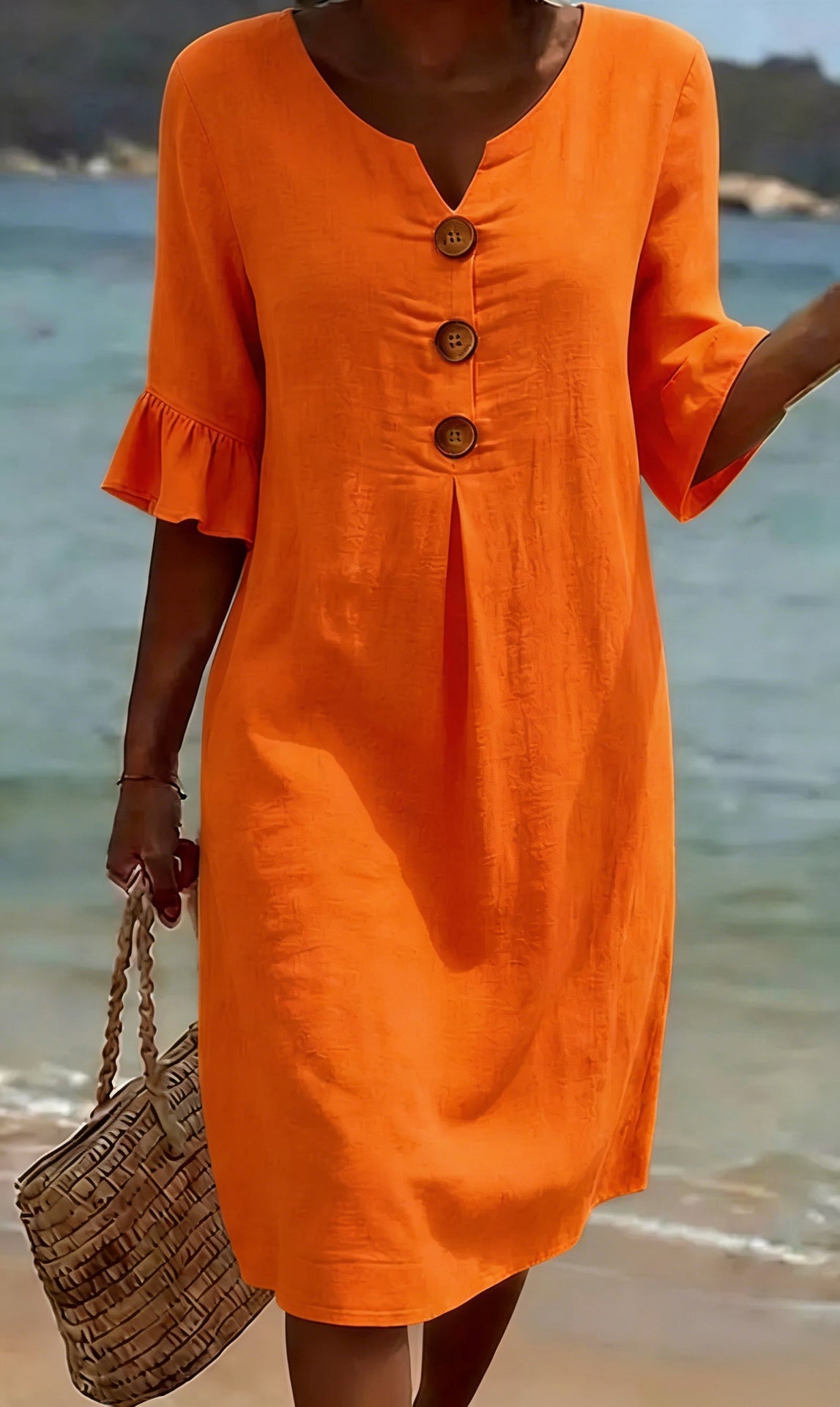 VESTIDO DE PLAYA CON BORDADO FLORAL – FLUIR NATURAL