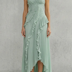 Lavirea – Sculpted pleats – One-shoulder midi dress