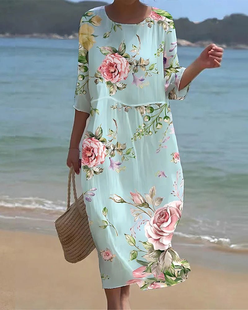 VESTIDO FLORAL CON ESTILO ATARDECER - VALERINA MARBELLA