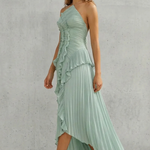 Lavirea – Sculpted pleats – One-shoulder midi dress