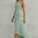 Lavirea – Sculpted pleats – One-shoulder midi dress