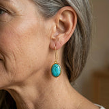 PENDIENTES TURQUESA 925 STERLING PLATA GOTA COLGANTE