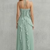 Lavirea – Sculpted pleats – One-shoulder midi dress