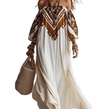 VESTIDO BOHEMIO CON HOMBROS DESCUBIERTOS - VALERINA MARBELLA