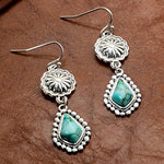 PENDIENTES VINTAGE MARGUERITE TURQUESA GOTA ALLIAGE